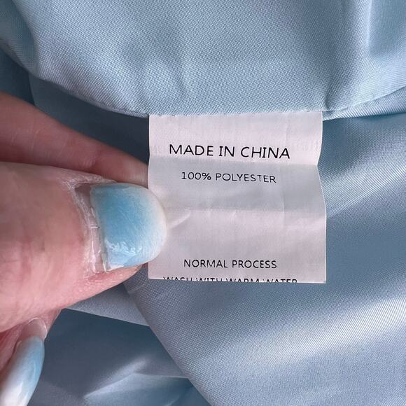 Fit & Flare Swiftie Dress Sz XL Blue White Balloon Sleeve Ruffle Floral Romantic - Picture 15 of 16